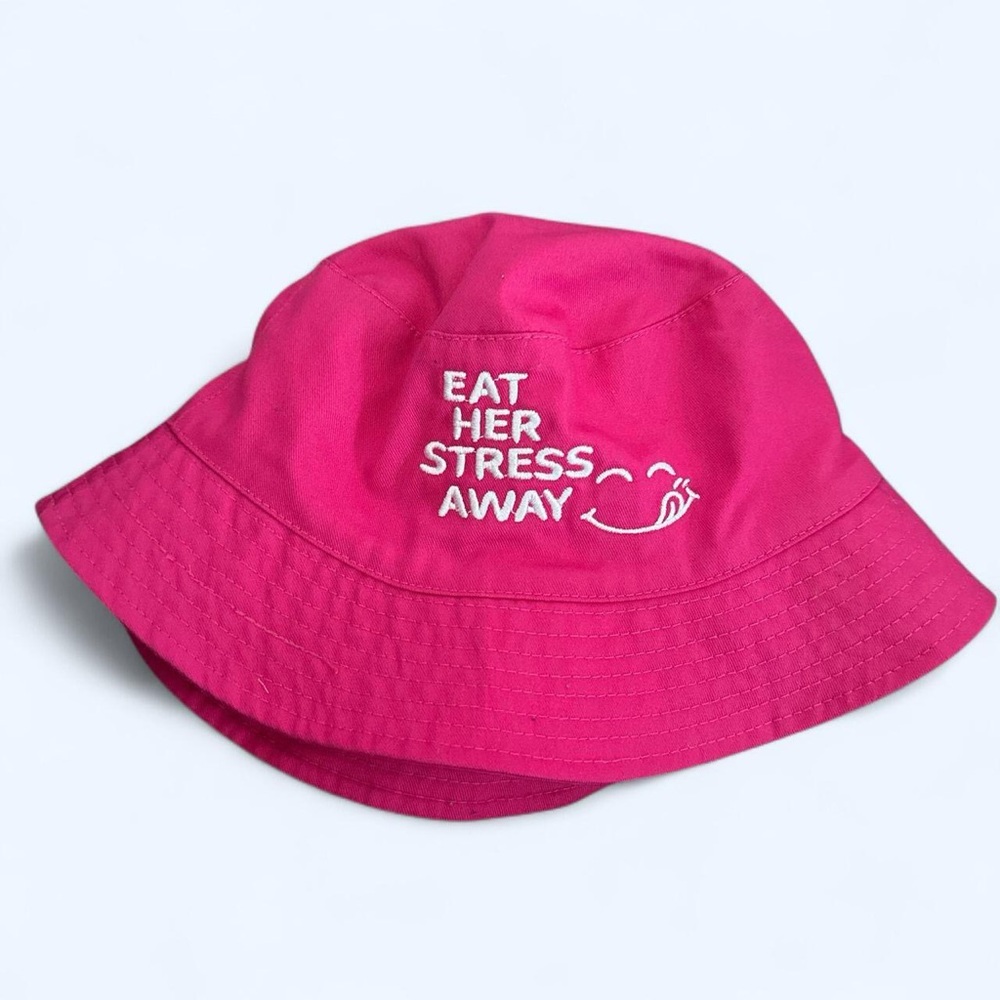 Pink Fuchsia Bucket Hat - “Eat Her Stress Away”